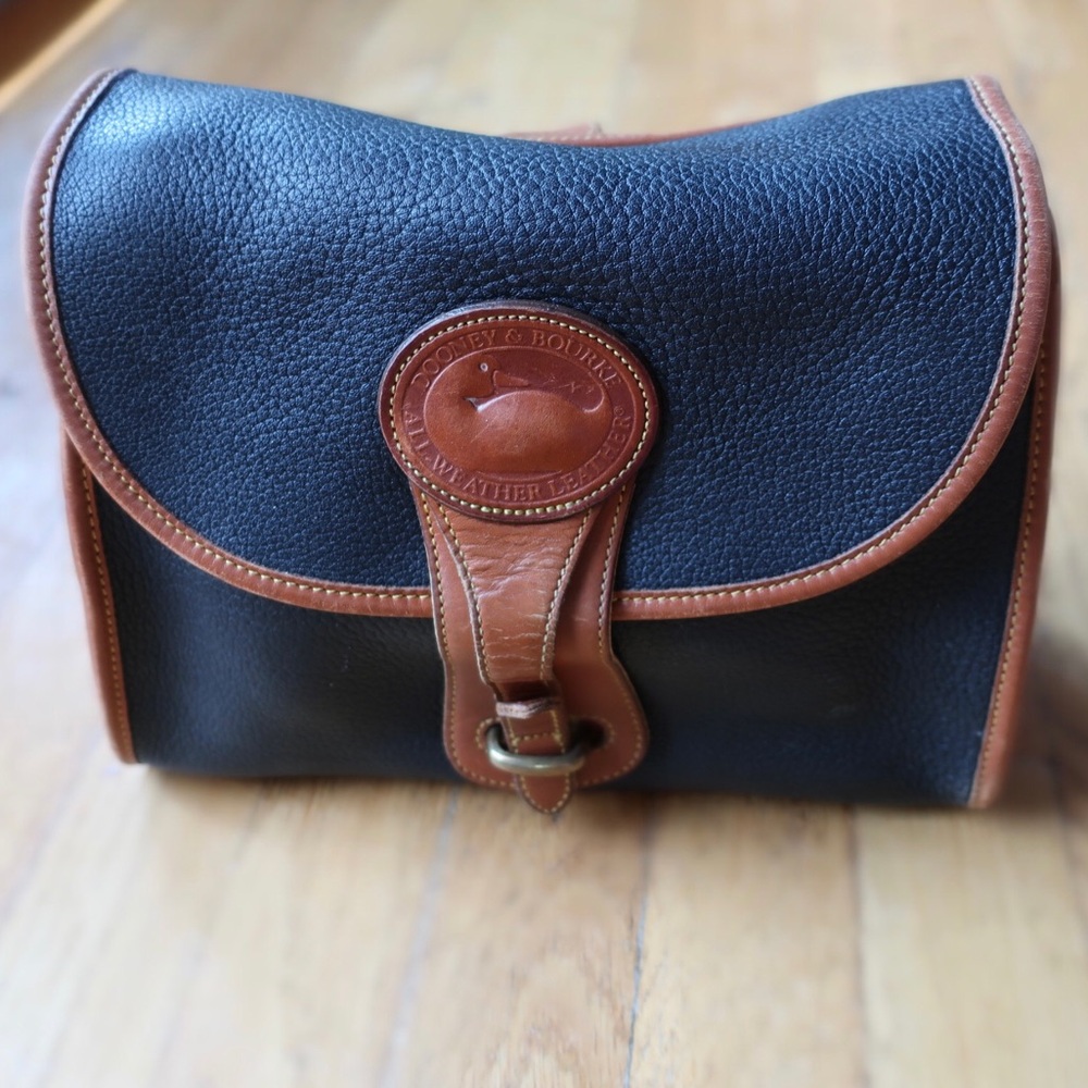 Dooney & Bourke Dark Navy/Black Leather Crossbody Bag